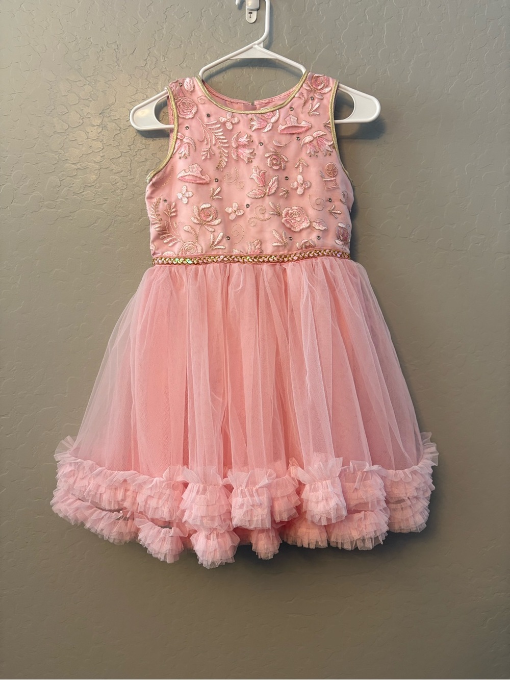 Disney Princess Aurora sleeping beauty fancy party dress embroidery tulle 9/10